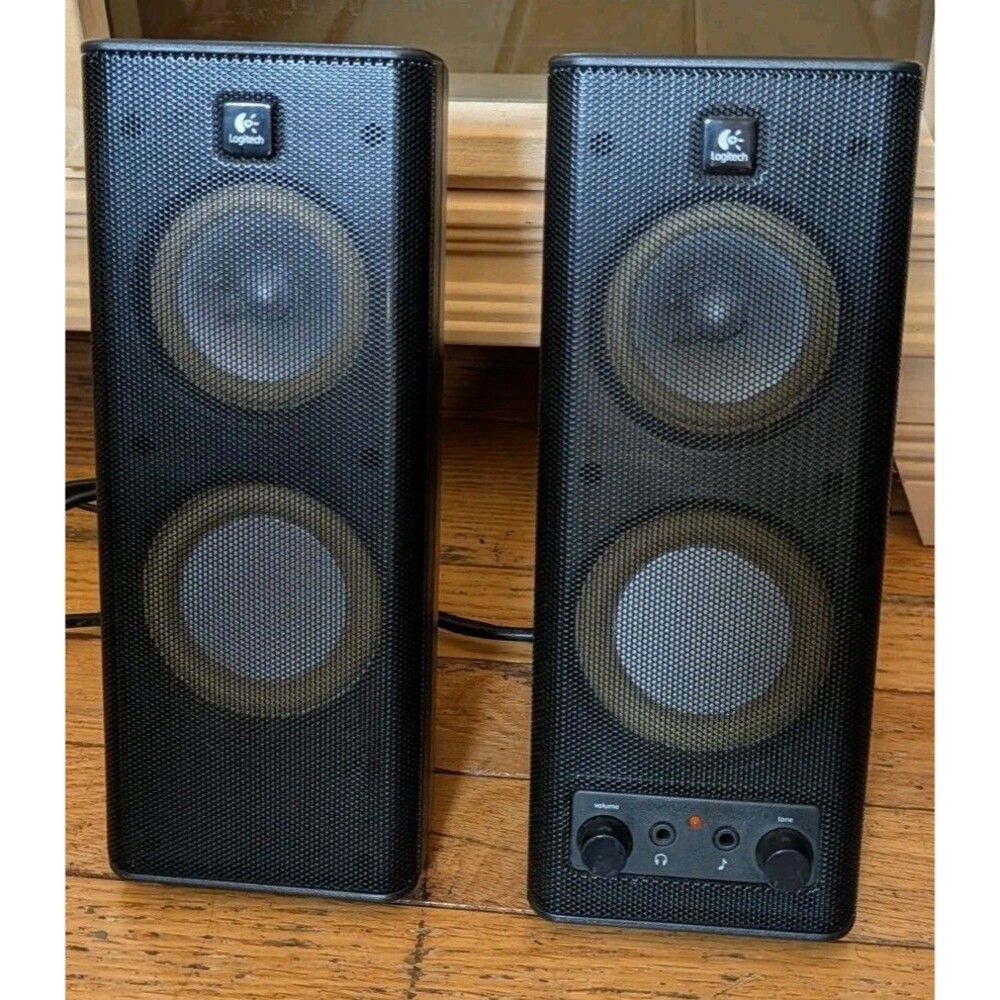 Logitech X-140 Computer Speakers Tested Working Excellent Condition